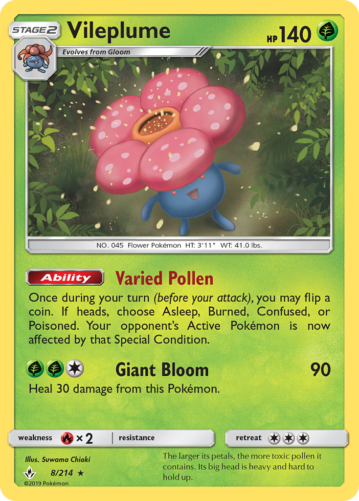 Unbroken Bonds Holo Vileplume #8/214